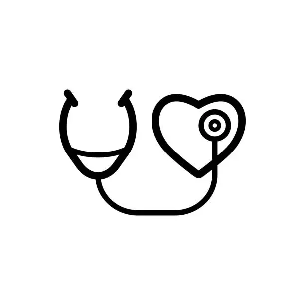 Vector illustration of Stethoscope icon flat vector template design trendy