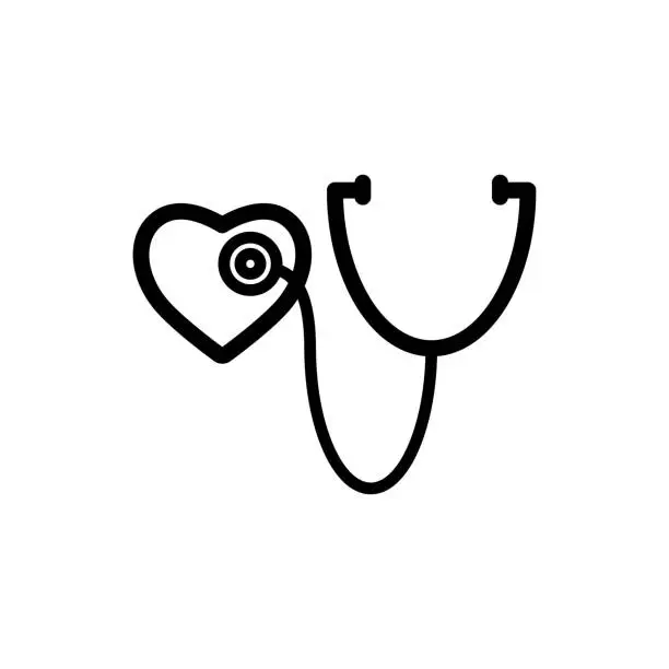 Vector illustration of Stethoscope icon flat vector template design trendy