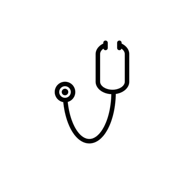 Vector illustration of Stethoscope icon flat vector template design trendy