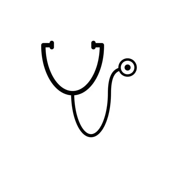 Vector illustration of Stethoscope icon flat vector template design trendy