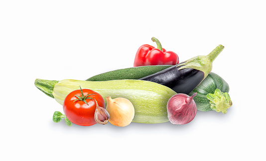 Fresh vegetables isolated on white