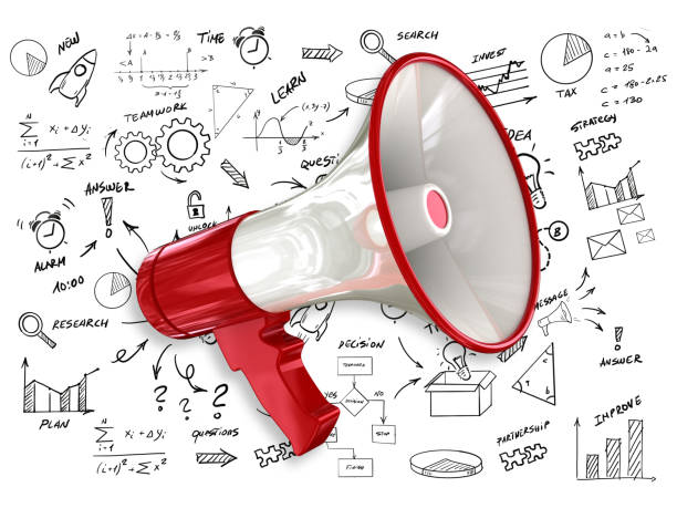 istock Marketing campaign strategy advertisement brand megaphone 1219588510