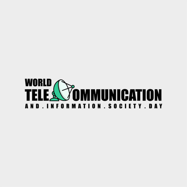 World telecommunication and information society day World telecommunication and information society day. Typography text with parabolic concept design. vector Illustration Telecommunication Day stock illustrations