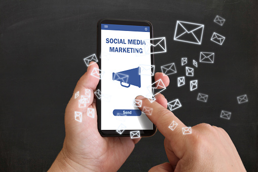 Social media marketing network communication mobile phone app