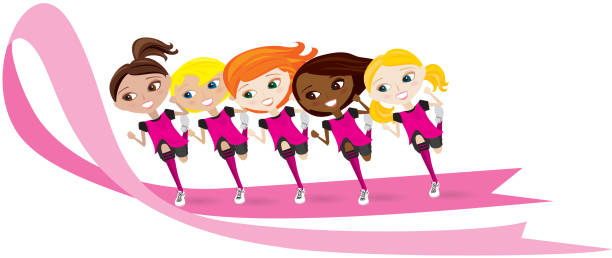 Breast Cancer Awareness Race for Cure vector art illustration