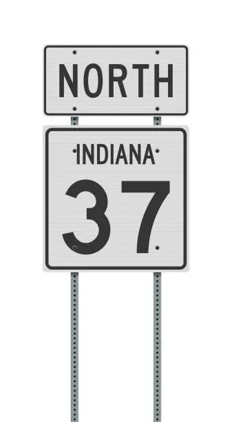 Vector illustration of Indiana State Highway road sign