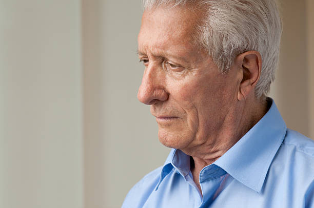 istock Older man who is solitary and depressed 121959681