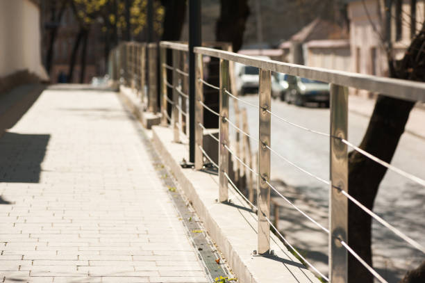 istock Modern stainless steel railings outdoor 1219600270