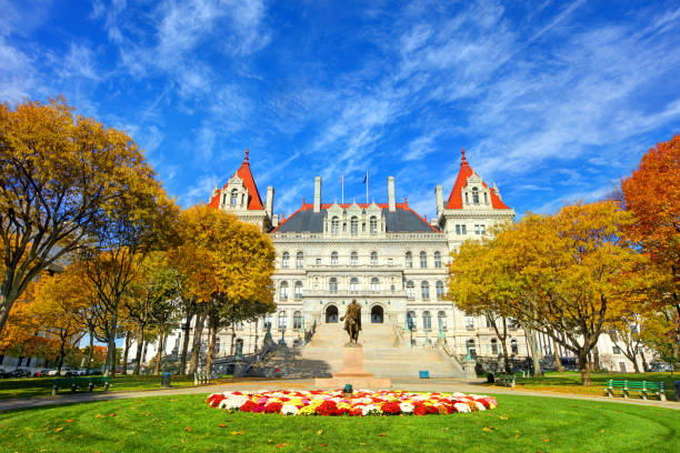 istock New York State Capitol in Autumn 1219602021