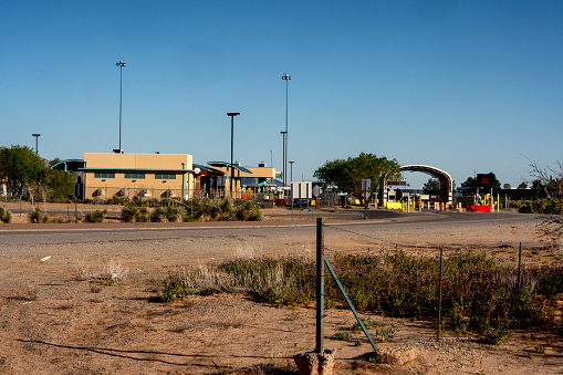 The US Border Patrol at the Santa Teresa Port of Entry into Mexico