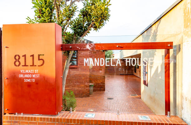 Nelson Mandela House in Soweto, Johannesburg This pic shows the Nelson Mandela House in Soweto township in Johannesburg. The pic shows the entrance of house of nelson mandela. soweto stock pictures, royalty-free photos & images