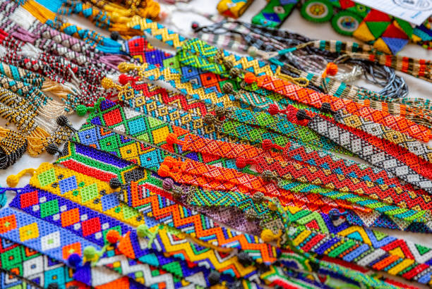 istock Colorful handmade bracelets in Africa 1219607149