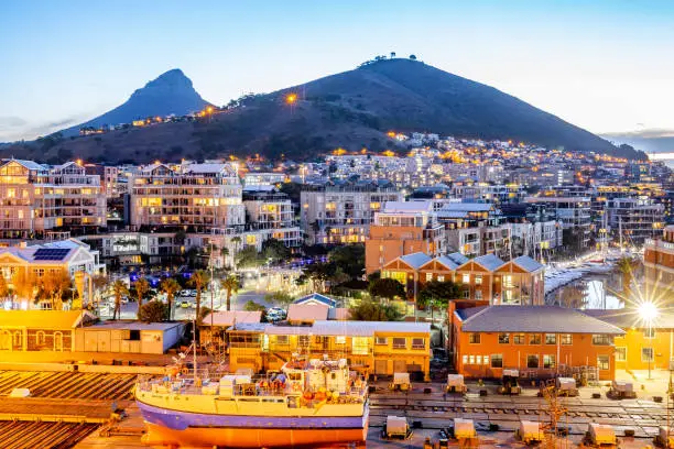 Photo of V&A Waterfront and Table Mountain in Cape Town, South Africa. , South Africa