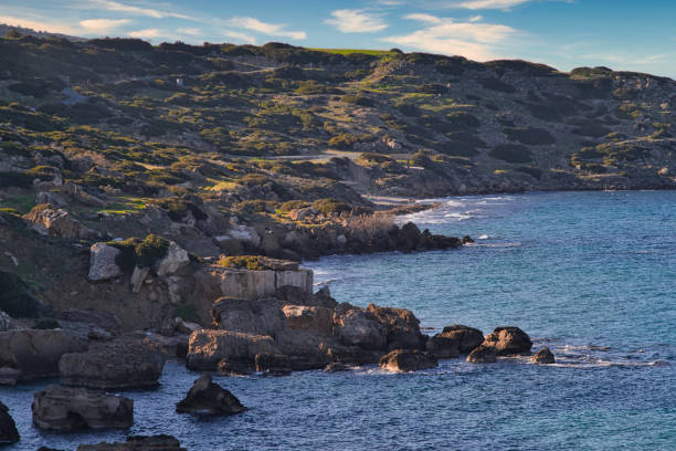 Rocky coast envies the golden sandy beaches of Cyprus, left alone in the Western part of the island