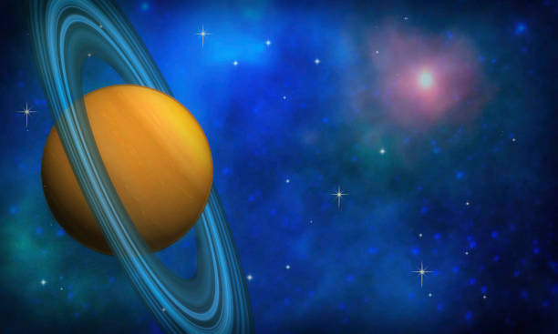 istock Saturn Space Scene - Nebula and Stars - Copy Space 1219609750
