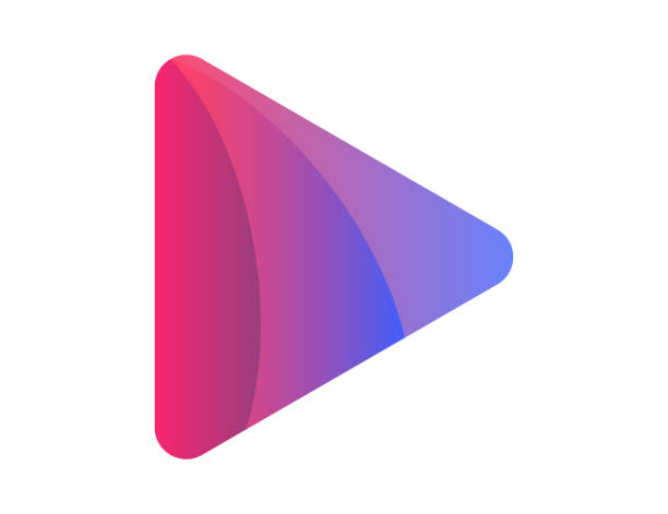 Colorful play media button. Icon of video and audio player in realistic gradient. Pause or record movie illustration. Vector EPS 10 Colorful play media button. Icon of video and audio player in realistic gradient. Pause or record movie illustration. Vector EPS 10. Stream stock illustrations