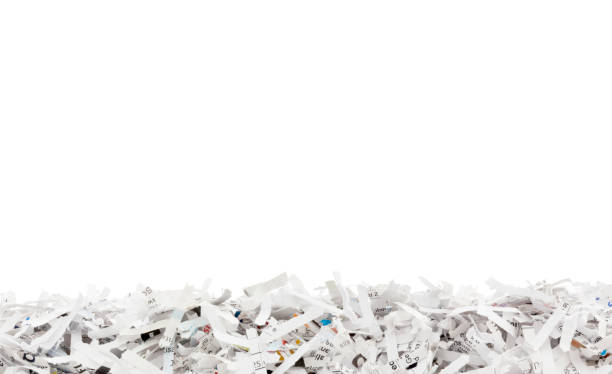 bordo di carta triturato - paper shredder isolated paper demolished foto e immagini stock
