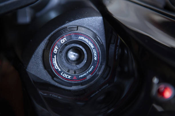 istock Motorcylce lock macro detail 1219627296