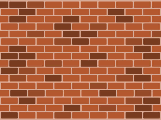 Illustration of brick wall background texture Modern flat vector illustration appropriate for a variety of uses including articles and blog posts. Vector artwork is easy to colorize, manipulate, and scales to any size. brick wall stock illustrations