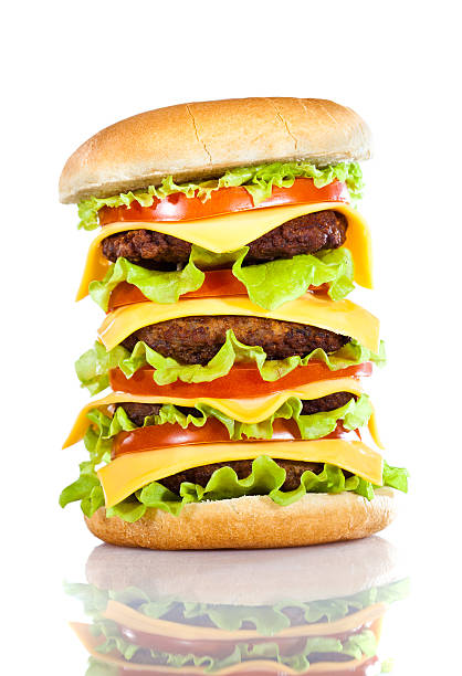 istock Tasty and appetizing hamburger on a white 121963025