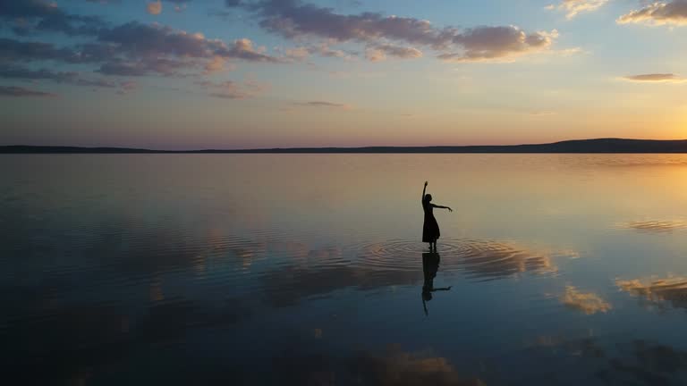 Ballerina dancing on the lake