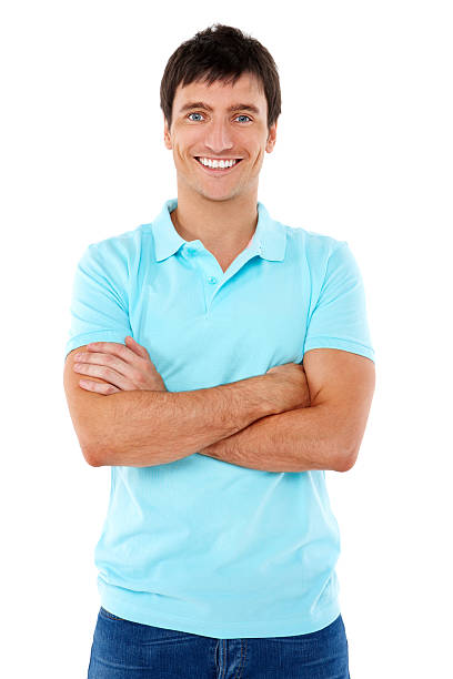 istock Young Man Posing in a Blue Shirt - Isolated 121963315