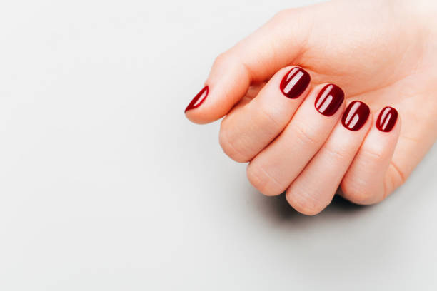 istock Classic female red manicure 1219641210