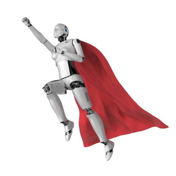 istock heroine cyborg with red cloak 1219641218