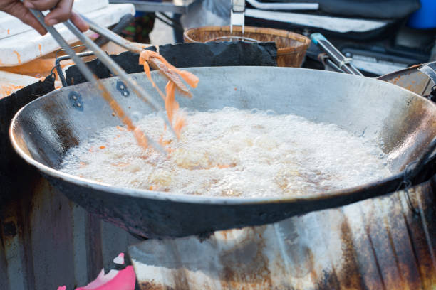 istock Chicken Deep Frying in hot oil pan 1219646850