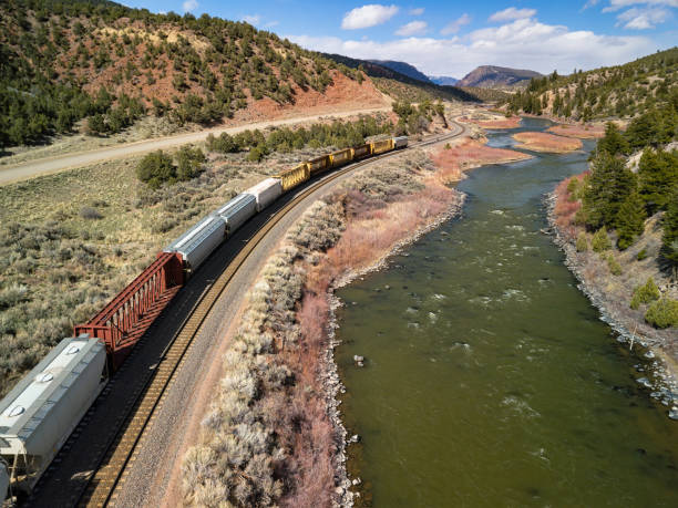 istock Colorado River with Train and Tracks 1219646902