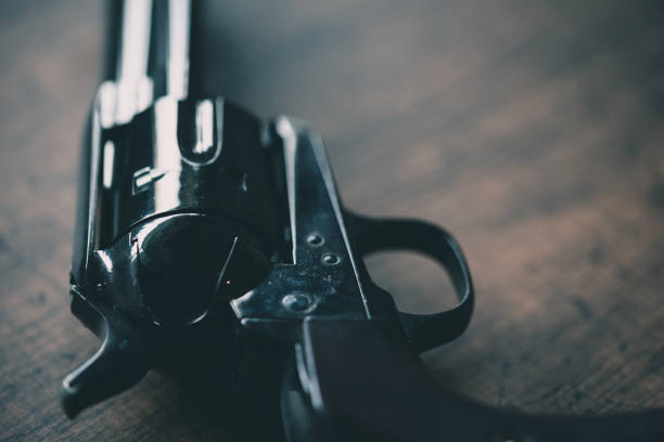 istock Old black revolver gun 1219649202