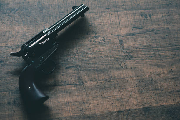 istock Old black revolver gun 1219649323