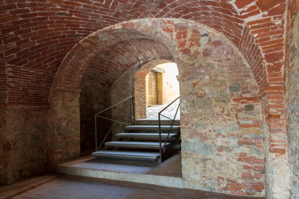 Street walkthrough in historic Lucignano, Tuscany, Italy