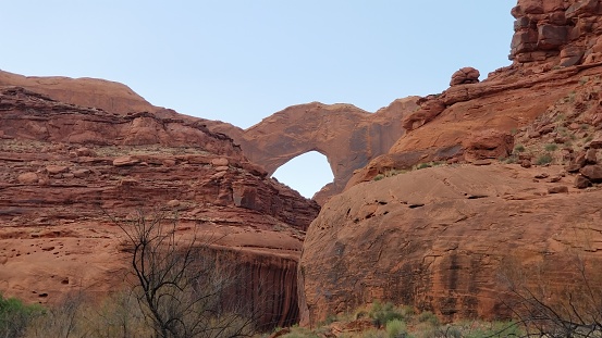 Stevens Arch is Part of a Weathered and Eroded Ancient Desert Landscape where the Coyote Gulch meets the Escalante River in Grand-Staircase Escalante National Monument, Utah