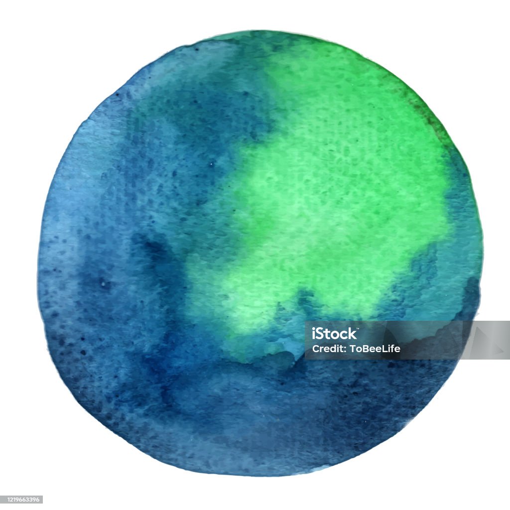 Tranh Tay Màu Xanh Lam Và Xanh Lá Cây Trong Trang Trí Hình Tròn ...