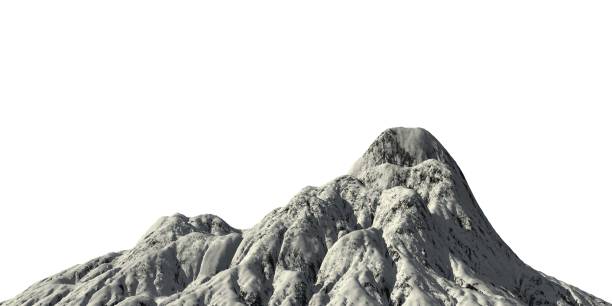 istock Snowy mountains Isolate on white background 3d illustration 1219665450