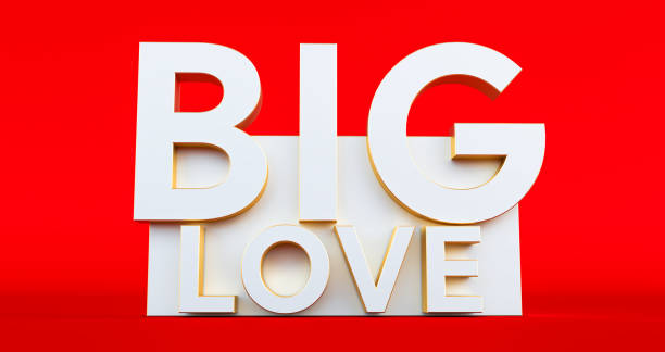 istock BIG LOVE typography on red background, Valentine's Day, 3D rendering 1219666321