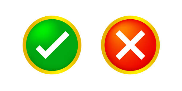 istock checkmark and x or confirm and deny circle icon button 3d for apps and websites symbol, icon checkmark choice, checkbox button for choose, circle answer box for checklist, approval check sign button 1219676955