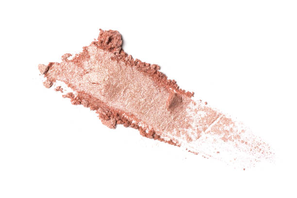 istock Brush stroke of shiny crushed beige eye shadow 1219678294