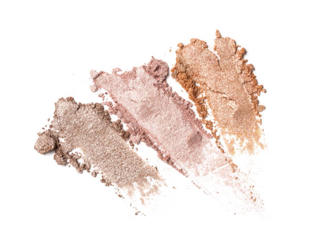 istock Brush stroke of shiny crushed beige eye shadow 1219679008