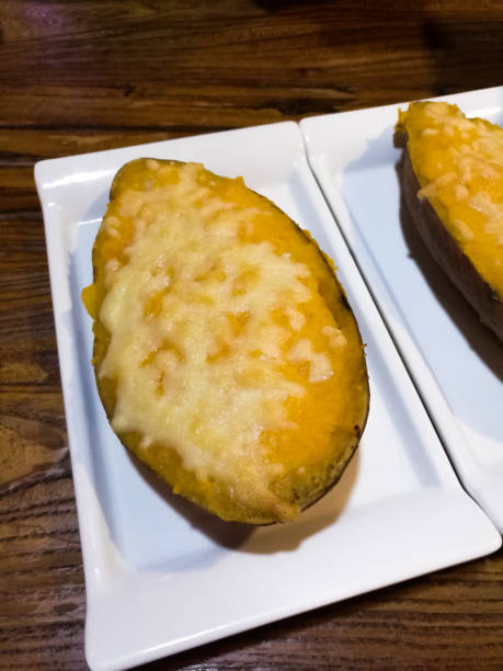Roasted sweet potatoes with buttermilk butter. Healthy Food.