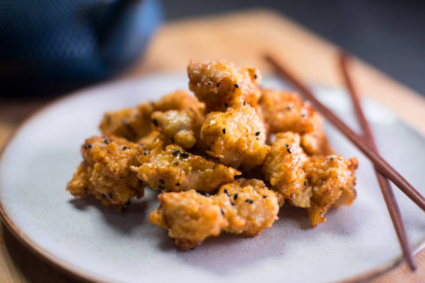 istock Deep fried chicken with honey and black sesame 1219682535