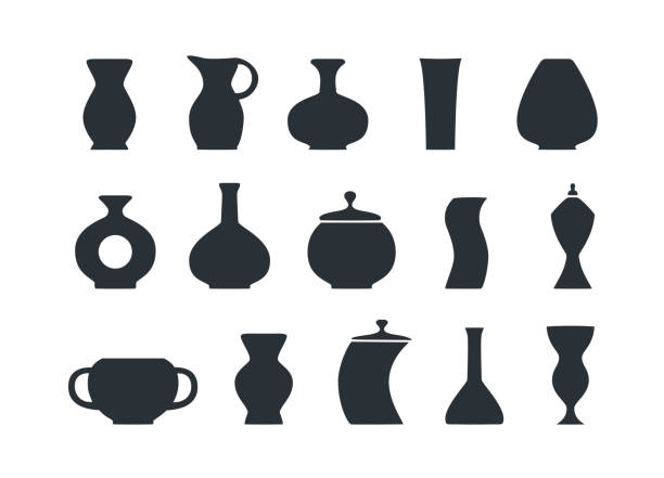 화병 세트 - jug pitcher pottery old stock illustrations