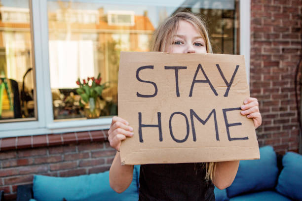 istock Young girl at home during the lockdown 1219689937