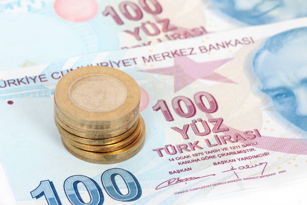 istock Turkish lira banknotes and coins 1219691393