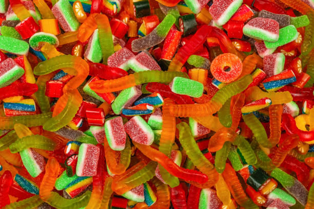 istock Assorted gummy candies. Top view. Jelly  sweets background. 1219701383