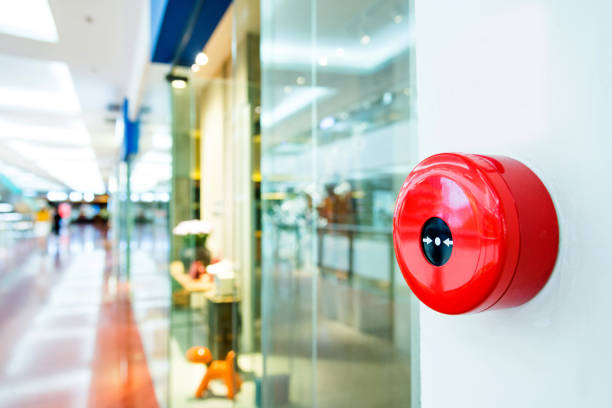 istock Fire alarm on wall of shopping mall 1219702756