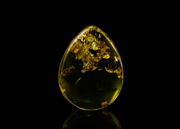 istock Sunny amber on a black background 1219702816