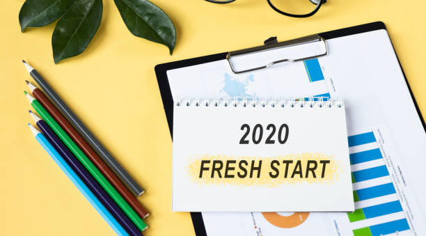 istock Inscription Plan 2020 in notepad, close up, top view, concept of planning, goal setting 1219702890