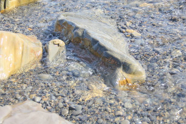 istock On the seashore the rocks are washed by waves 1219707177